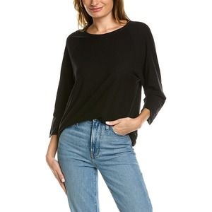 James Perse Women Cotton Modal Slub Scoop Neck Raglan 3/4 Sleeve Top Tee T-Shirt